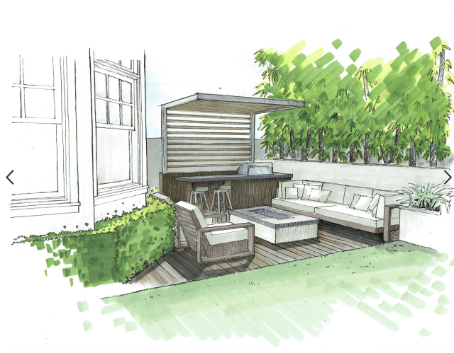 竹子做圍墻的別墅花園很美